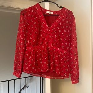 Madewell floral peplum blouse